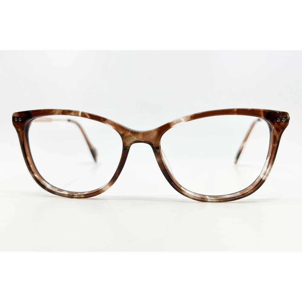 I-Deal Optics R600 Eyeglasses Womens Brown Mist Cat Eye Frames 54-17-140